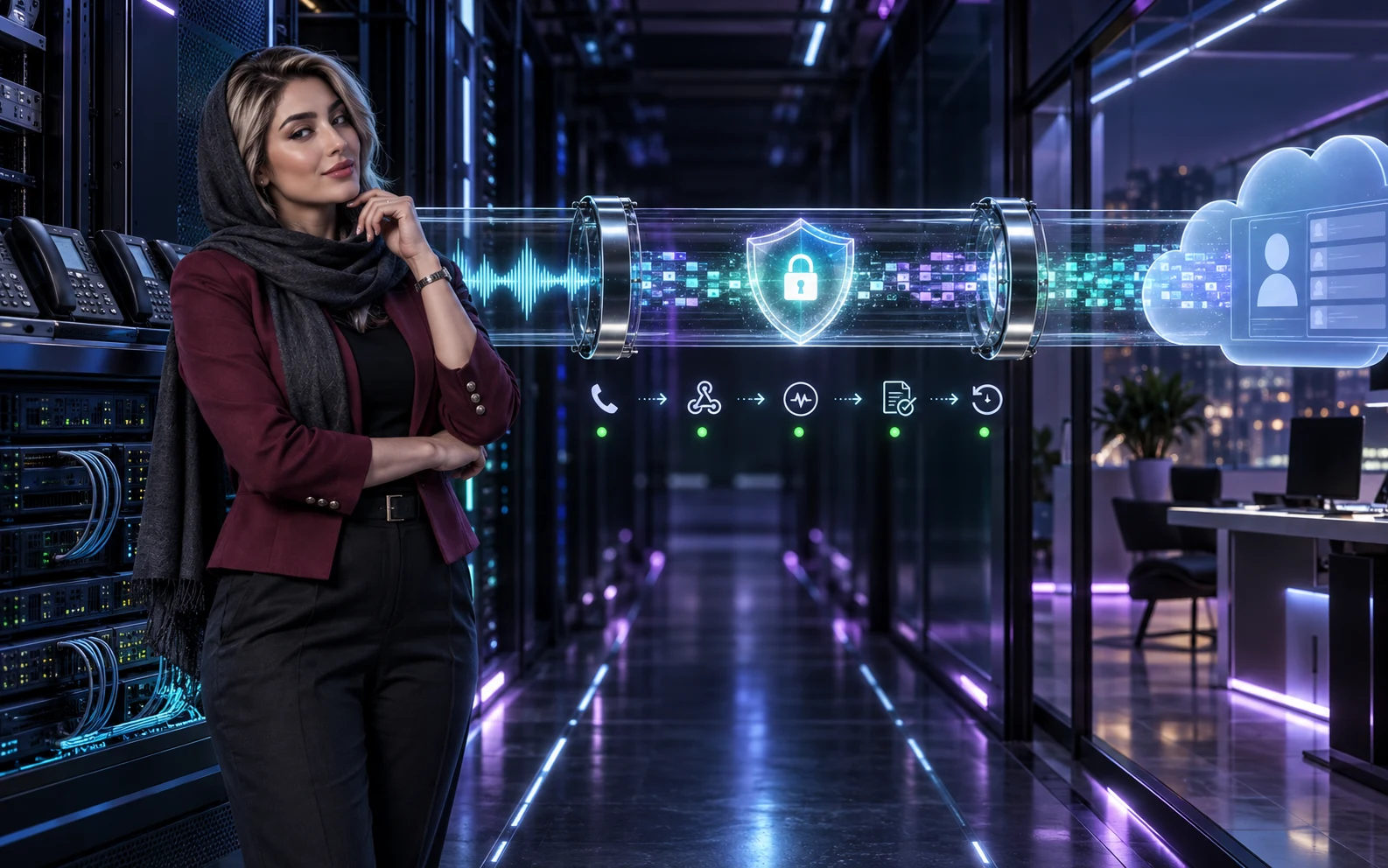 کارشناس فنی در کنار اتصال امن تلفن سازمانی و CRM
